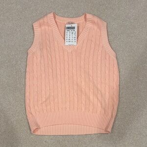 Light Pink Cable Knit Sleeveless Sweater
